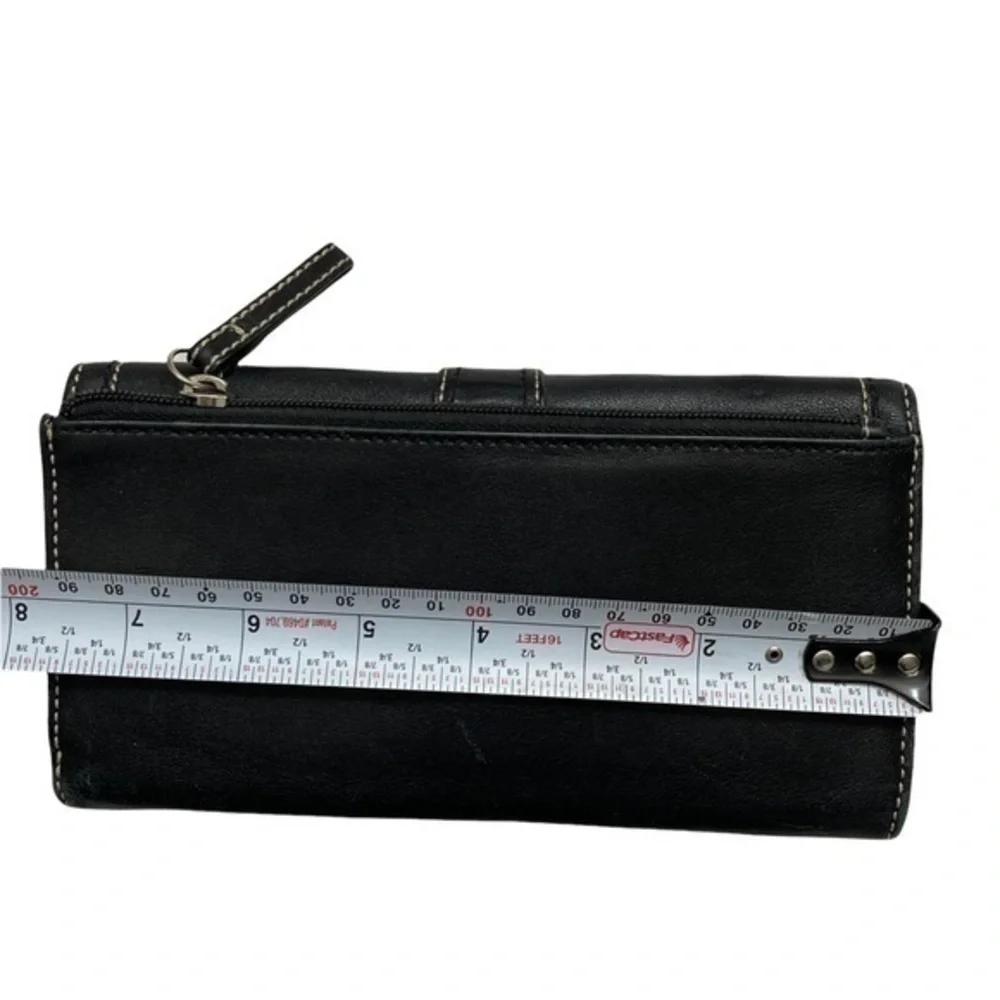 Coach black leather soho checkbook wallet